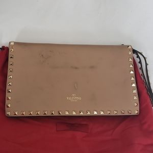 Valentino Garavani Nude Studded Clutch
